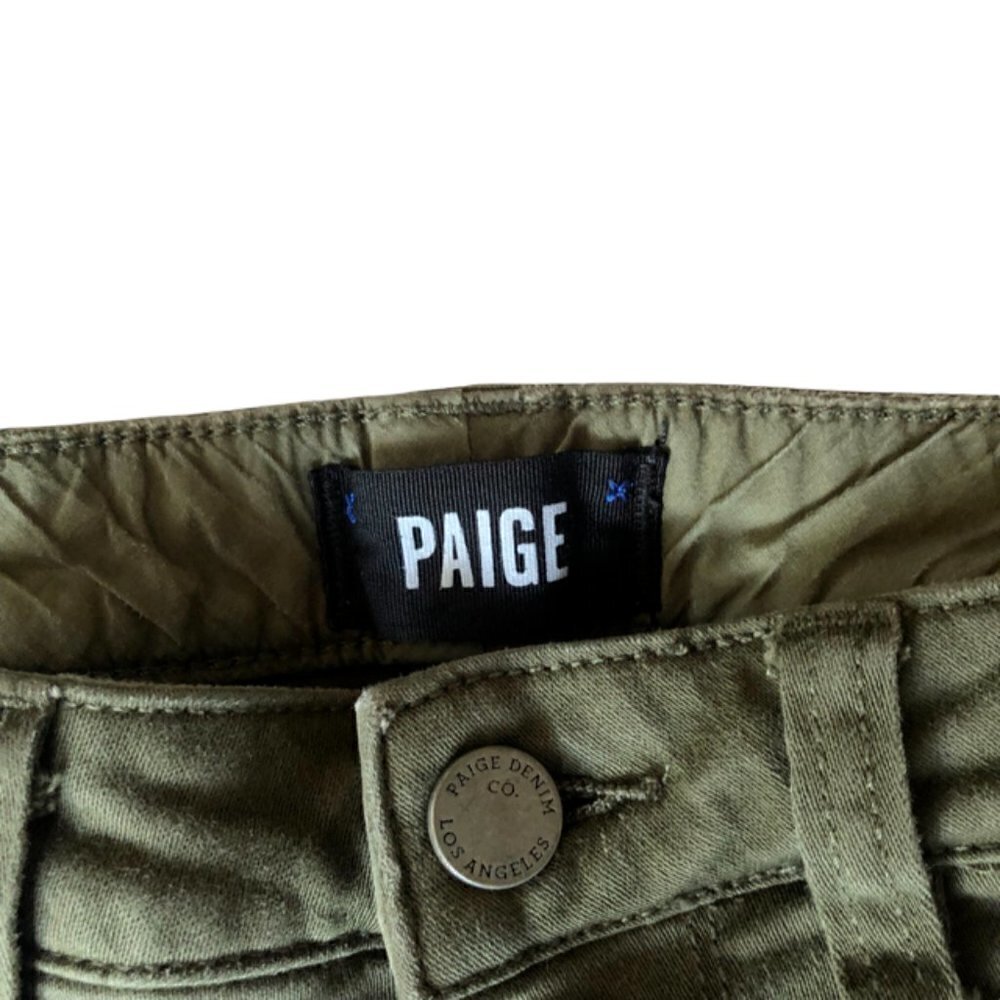 Paige Daryn Zip Ankle Pants in Olive Leaf 28 - Picture 2 of 6